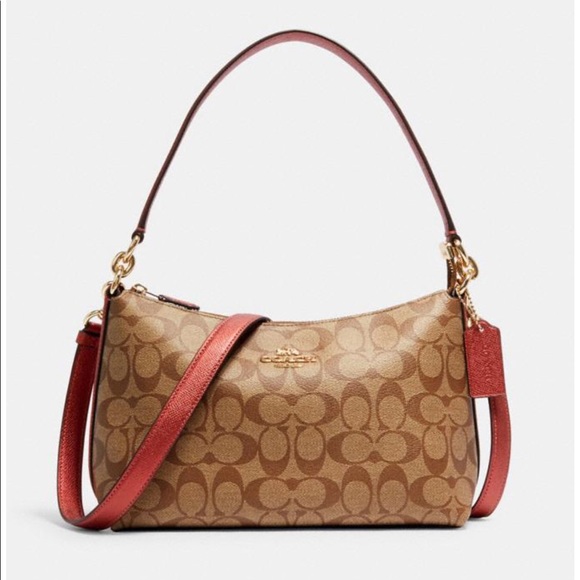 Coach Handbags - Coach shoulder bag in Signature Canvas NWT